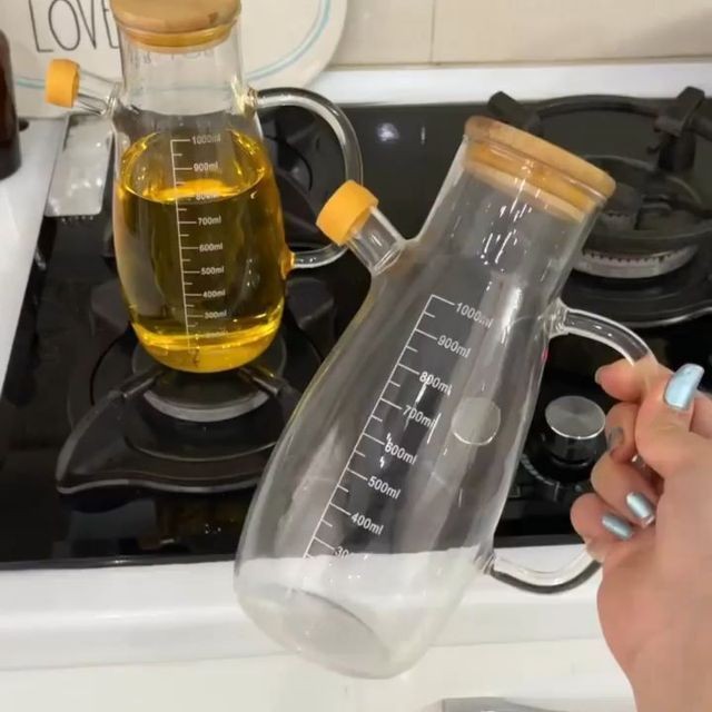 روغن ریز پیرکس درب بامبو دارای درپوش سرامیکی